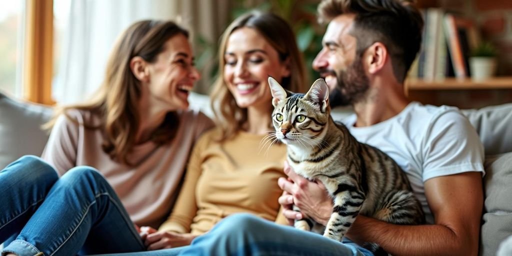 Adoptierte Katze erkundet vorsichtig ihr neues Zuhause